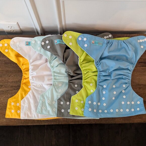 ALVABABY Baby Cloth Diaper 6 Pack with 12 Inserts One Size Cloth Diaper - Picture 2 of 3